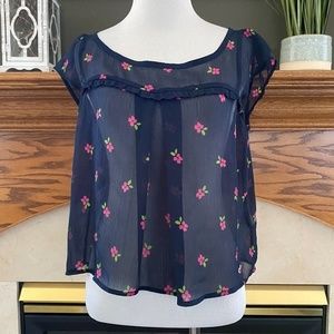 Hollister Floral Print Sheer Top Sz. S‎
